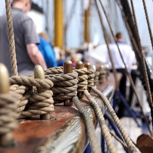 On board of a sailing ship